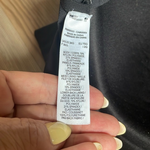 Nike Rival High-Support Sports Bra Size 34G Black High support Compression - Picture 12 of 12